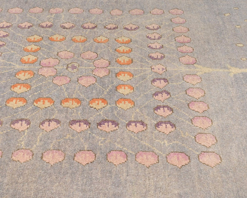 3x5 Gray Kuba Afghan Hand Knotted Wool Area Rug